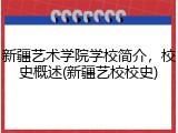 新疆艺术学院学校简介，校史概述(新疆艺校校史)