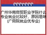 广州华南商贸职业学院什么专业就业比较好，原因是啥(广商院就业优专业)
