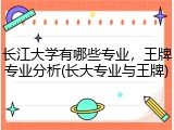 长江大学有哪些专业，王牌专业分析(长大专业与王牌)