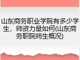 山东商务职业学院有多少学生，师资力量如何(山东商务职院师生概况)