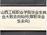 山西工程职业学院毕业生就业大致去向如何(晋职毕业生去向)