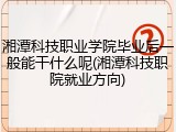 湘潭科技职业学院毕业后一般能干什么呢(湘潭科技职院就业方向)