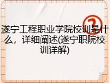 遂宁工程职业学院校训是什么，详细阐述(遂宁职院校训详解)