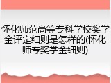 怀化师范高等专科学校奖学金评定细则是怎样的(怀化师专奖学金细则)