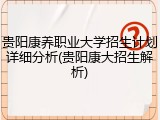 贵阳康养职业大学招生计划详细分析(贵阳康大招生解析)