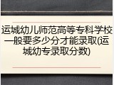 运城幼儿师范高等专科学校一般要多少分才能录取(运城幼专录取分数)