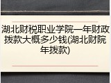 湖北财税职业学院一年财政拨款大概多少钱(湖北财院年拨款)