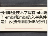 贵州职业技术学院有mba吗？emba和mba的入学条件是什么(贵州职院MBA条件)