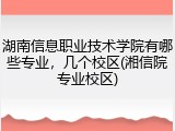 湖南信息职业技术学院有哪些专业，几个校区(湘信院专业校区)