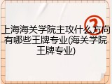 上海海关学院主攻什么方向有哪些王牌专业(海关学院王牌专业)
