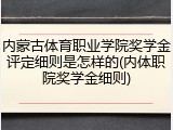 内蒙古体育职业学院奖学金评定细则是怎样的(内体职院奖学金细则)
