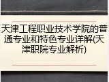 天津工程职业技术学院的普通专业和特色专业详解(天津职院专业解析)