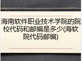 海南软件职业技术学院的院校代码和邮编是多少(海软院代码邮编)