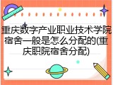 重庆数字产业职业技术学院宿舍一般是怎么分配的(重庆职院宿舍分配)