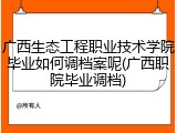 广西生态工程职业技术学院毕业如何调档案呢(广西职院毕业调档)