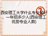 西安理工大学什么专业最好，一年招多少人(西安理工优势专业人数)