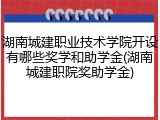 湖南城建职业技术学院开设有哪些奖学和助学金(湖南城建职院奖助学金)