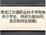 黑龙江交通职业技术学院有多少学生，师资力量如何(龙交院师生规模)