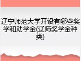 辽宁师范大学开设有哪些奖学和助学金(辽师奖学金种类)