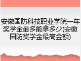 安徽国防科技职业学院一年奖学金最多能拿多少(安徽国防奖学金最高金额)