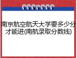 南京航空航天大学要多少分才能进(南航录取分数线)