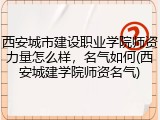 西安城市建设职业学院师资力量怎么样，名气如何(西安城建学院师资名气)