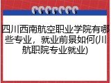 四川西南航空职业学院有哪些专业，就业前景如何(川航职院专业就业)