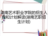 湖南艺术职业学院的招生人数和计划解读(湖南艺职招生计划)