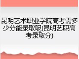 昆明艺术职业学院高考需多少分能录取呢(昆明艺职高考录取分)