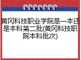 黄冈科技职业学院是一本还是本科第二批(黄冈科技职院本科批次)