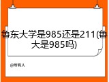 鲁东大学是985还是211(鲁大是985吗)