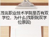 茂名职业技术学院是否有双学位，为什么(茂职院双学位原因)