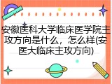 安徽医科大学临床医学院主攻方向是什么，怎么样(安医大临床主攻方向)