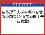 东华理工大学有哪些专业，就业前景如何(东华理工专业就业)