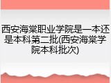 西安海棠职业学院是一本还是本科第二批(西安海棠学院本科批次)