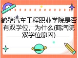 鹤壁汽车工程职业学院是否有双学位，为什么(鹤汽院双学位原因)