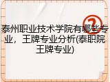 泰州职业技术学院有哪些专业，王牌专业分析(泰职院王牌专业)
