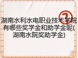 湖南水利水电职业技术学院有哪些奖学金和助学金呢(湖南水院奖助学金)