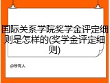 国际关系学院奖学金评定细则是怎样的(奖学金评定细则)