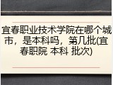 宜春职业技术学院在哪个城市，是本科吗，第几批(宜春职院 本科 批次)