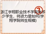 浙江宇翔职业技术学院有多少学生，师资力量如何(宇翔学院师生规模)