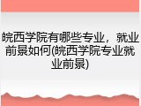 皖西学院有哪些专业，就业前景如何(皖西学院专业就业前景)