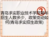 青岛求实职业技术学院每年招生人数多少，政策变动如何(青岛求实招生政策)