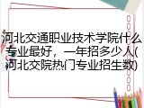 河北交通职业技术学院什么专业最好，一年招多少人(河北交院热门专业招生数)