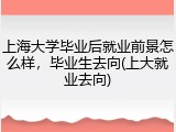 上海大学毕业后就业前景怎么样，毕业生去向(上大就业去向)