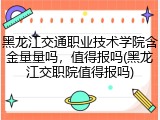 黑龙江交通职业技术学院含金量量吗，值得报吗(黑龙江交职院值得报吗)