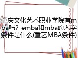 重庆文化艺术职业学院有mba吗？emba和mba的入学条件是什么(重艺MBA条件)