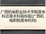 广西机电职业技术学院是专科还是本科院校呢(广西机电职院是专科吗)