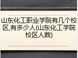 山东化工职业学院有几个校区,有多少人(山东化工学院校区人数)