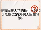 青海民族大学的招生人数和计划解读(青海民大招生解读)